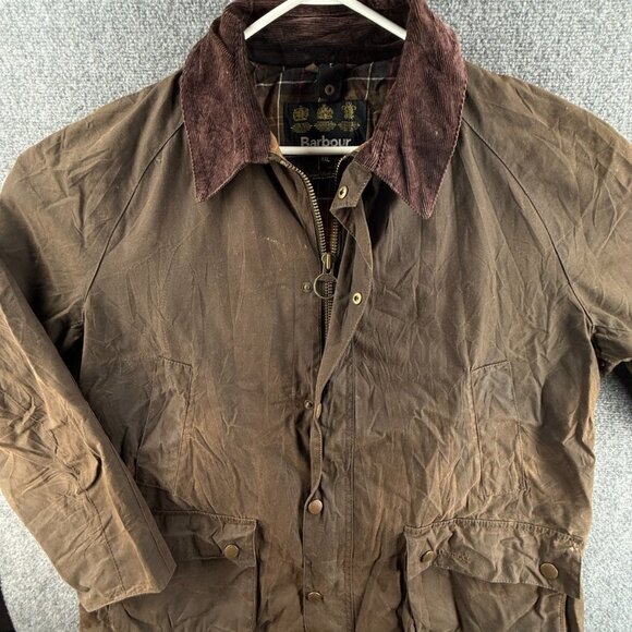 Barbour Ashby 2XL Waxed Jacket Men Full Zip Tartan Hunting Pockets Outdoors - Picture 1 of 16